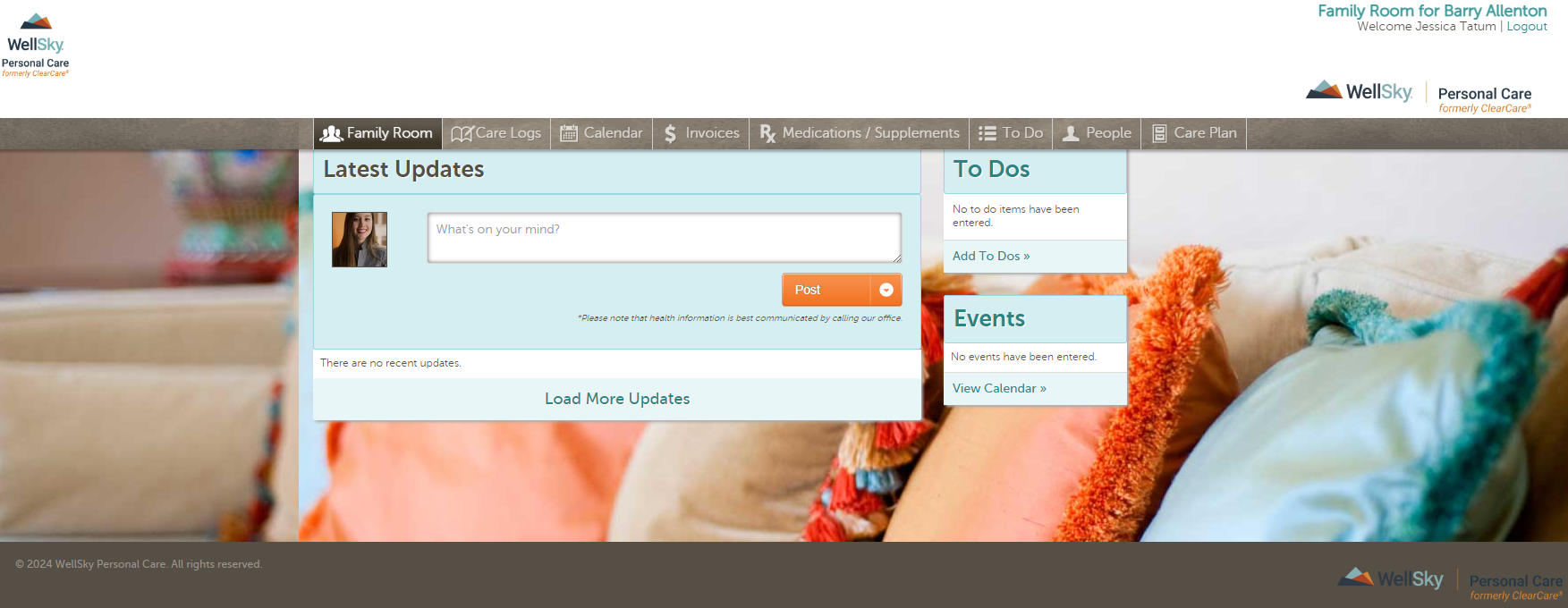 screenshot of WellSky Personal Care